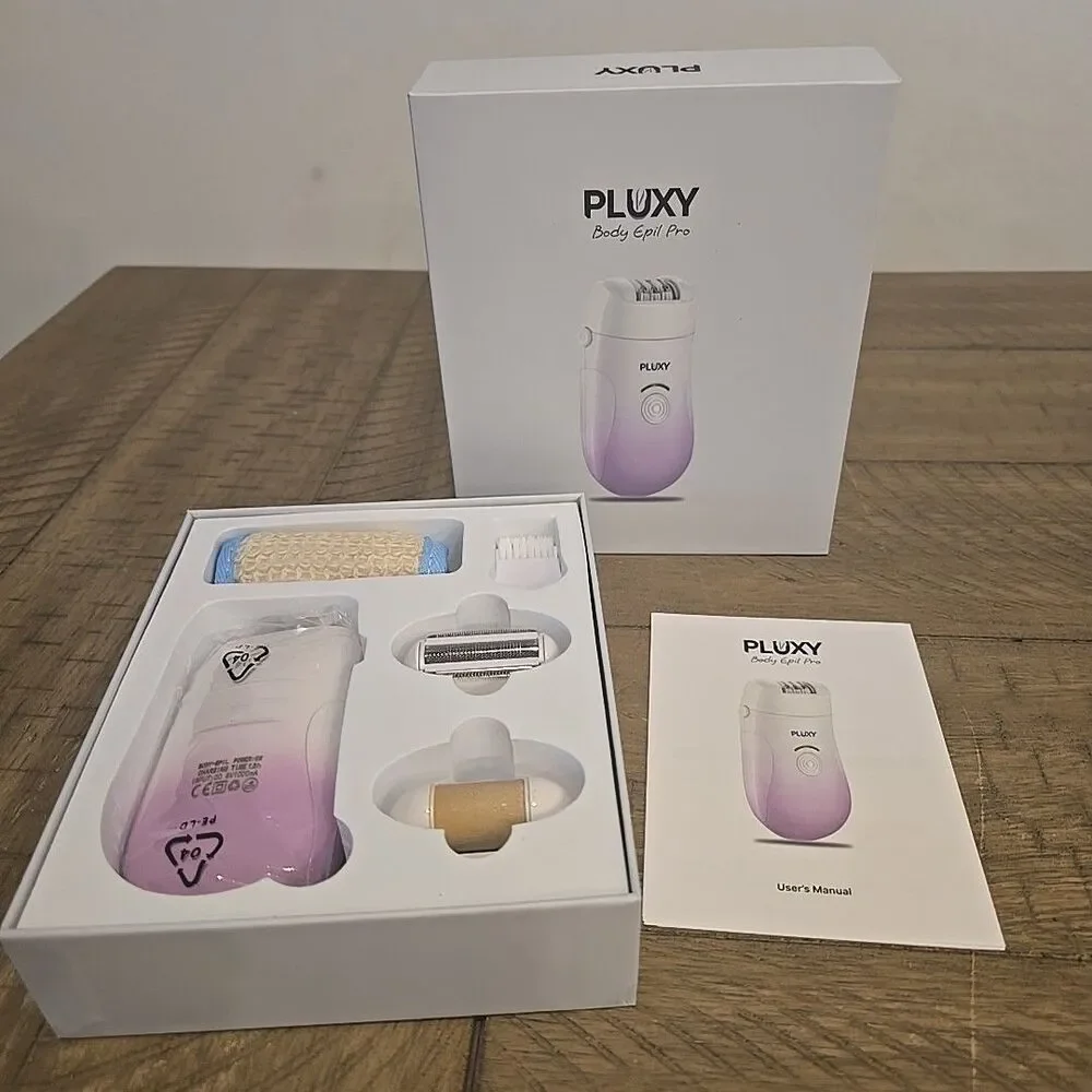 Pluxy Body Epil Pro Hair Removal Foot Grinder Kit New Open Box